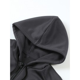 Women's Koi Fish & for Lotus Zip-Up Hoodie Jacket - Dark Green/Red Accents, Front Pockets, Machine Washable Zippered Hooded Sweatshirt for Fall/Winter Casual & Formal Outfits, Winter Wear, Artistic Design, Soft Material, Trend Followers