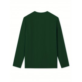 Women's Casual Long Sleeve T-Shirt with Fox & Maple Leaf Geometric Print - Vibrant Orange & Red on Grey, Round Neck, Machine Washable, Spring/Summer Vacation & Casual Attire, Versatile Streetwear, Spring Summer Apparel, Comfortable Fabric