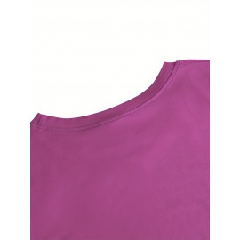 Women's Casual Long Sleeve T-Shirt with Fox & Maple Leaf Geometric Print - Vibrant Orange & Red on Grey, Round Neck, Machine Washable, Spring/Summer Vacation & Casual Attire, Versatile Streetwear, Spring Summer Apparel, Comfortable Fabric