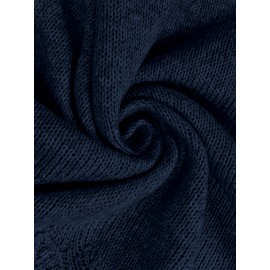 Women'S Elegant French-Inspired V-Neck Sweater with Back Bow - Long Sleeve Loose Fit Pullover, Soft & Brown Color Block Design, Fall/Winter Casual Chic Sweater, Sweater For Winter, Fall Fashion, Sophisticated Style, Quality Stitching, Stylish Top